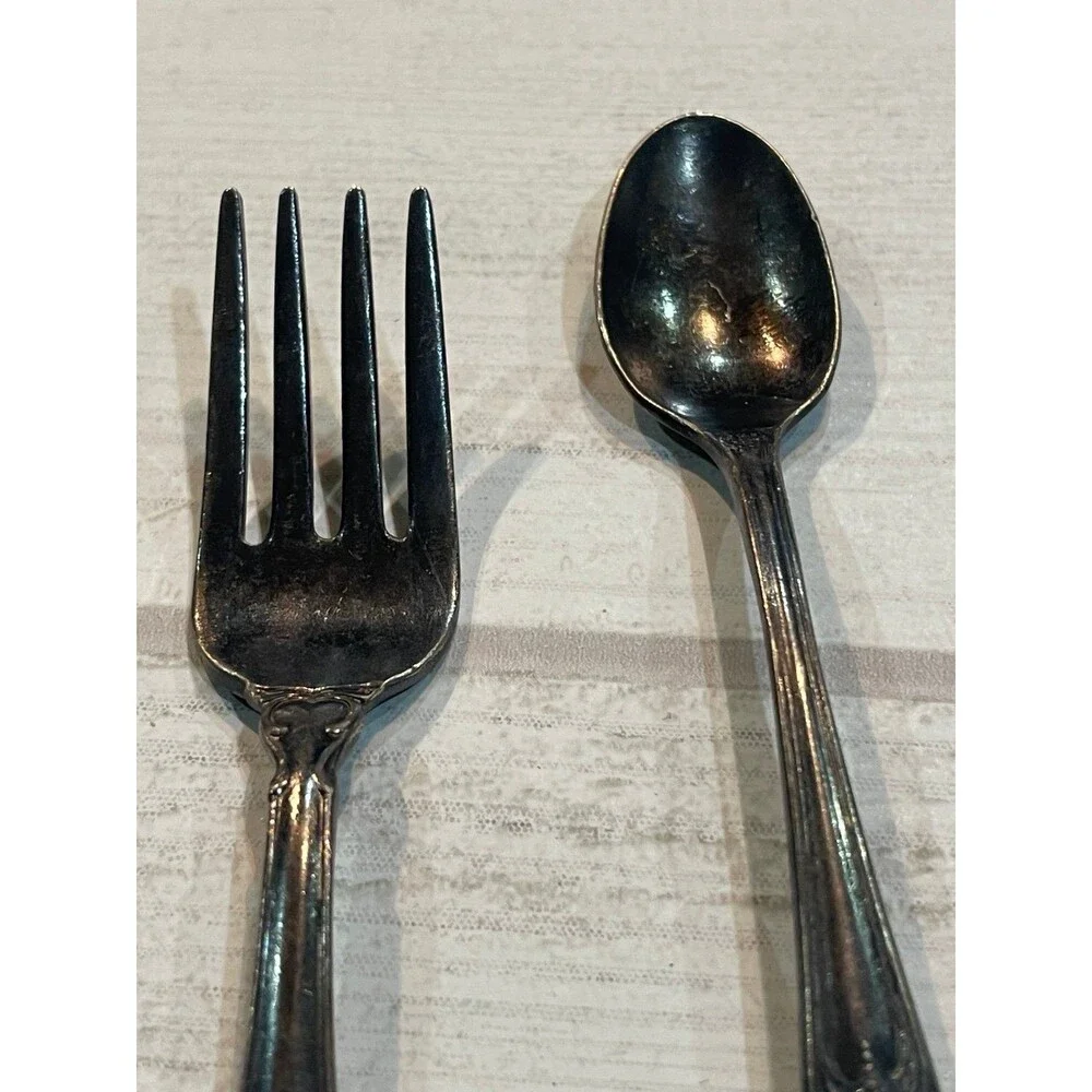 Vintage 1847 Rogers Bros Heritage Silverplate Baby Spoon Deepsilver fork